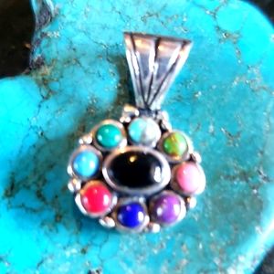 Ss multi stone pendant